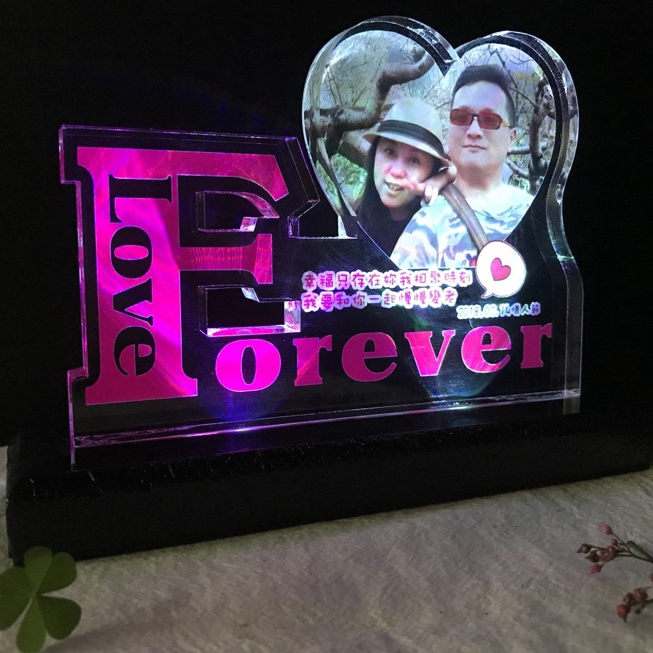 FOREVER LOVE愛心彩印 LED夜燈